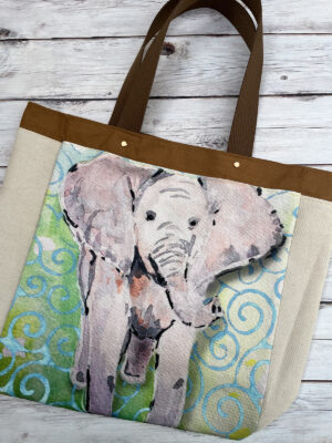 Elephant Art Canvas Tote Bag Heavy Duty