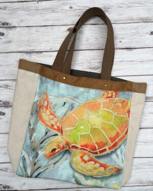 Sea Turtle Canvas Tote Bag Heavy Duty